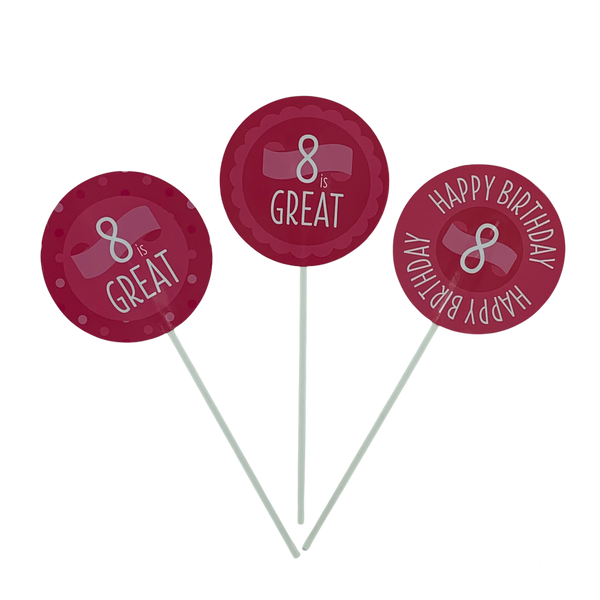 8 is Great - Gift Toppers - Girl
