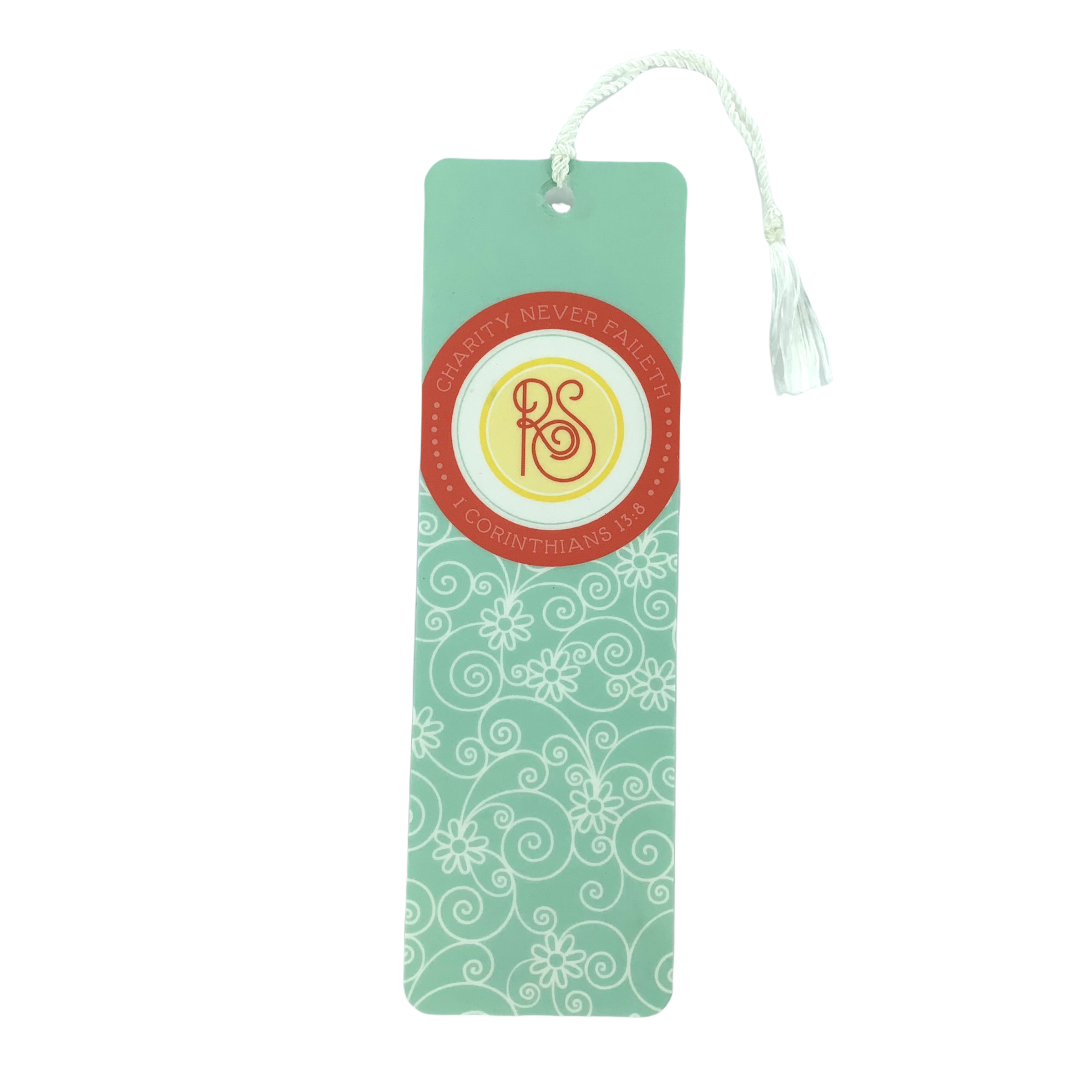 Relief Society Bookmark - Aqua Lace