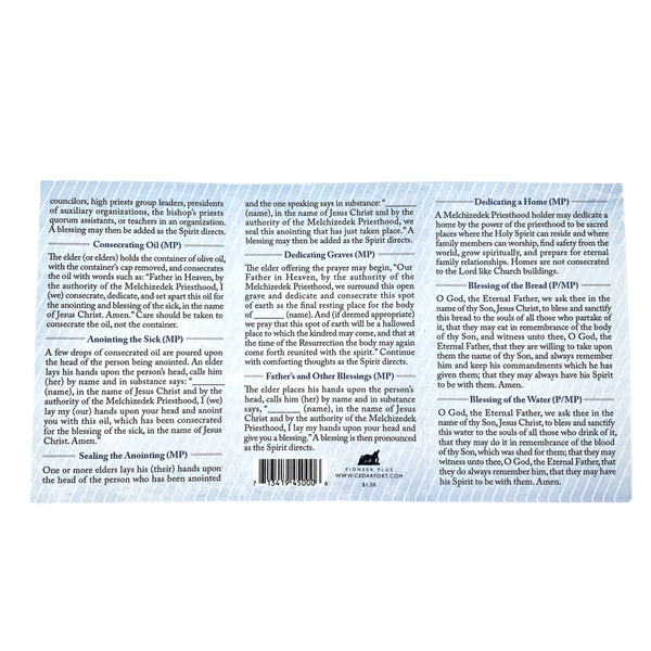 Priesthood Ordinance Card - English - Cedar Fort Publishing & Media
