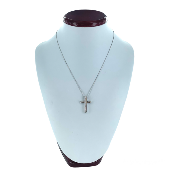 Rhodium Cross Pendant