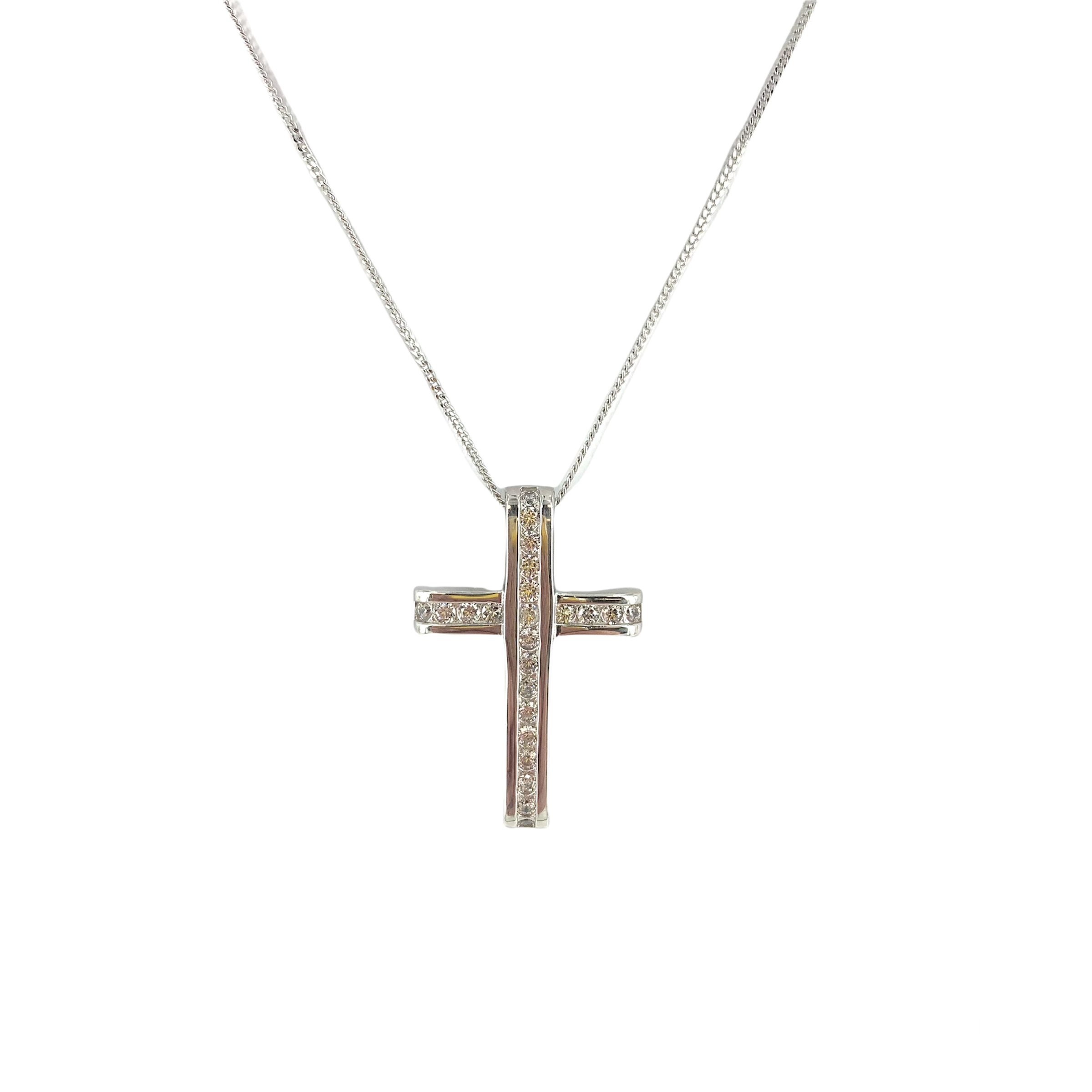 Rhodium Cross Pendant