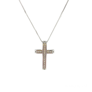 Rhodium Cross Pendant
