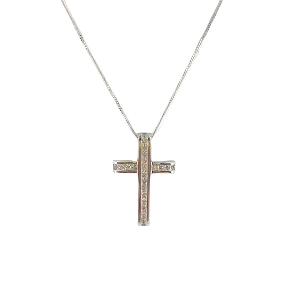 Rhodium Cross Pendant