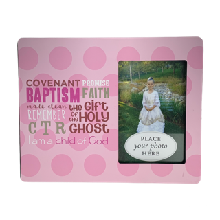 Pink Polka Dots Baptism Frame