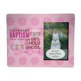 Pink Polka Dots Baptism Frame