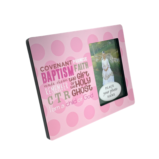 Pink Polka Dots Baptism Frame