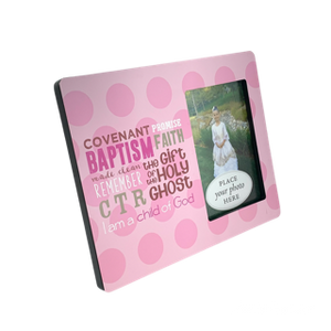 Pink Polka Dots Baptism Frame