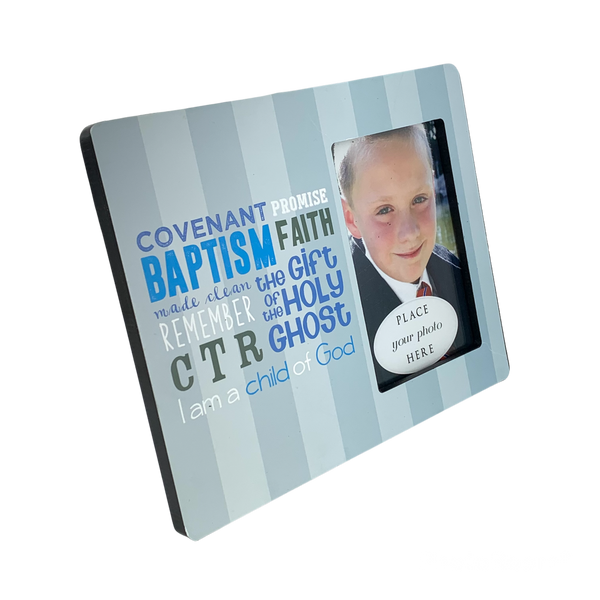 Blue Stripes Baptism Frame