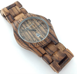 Valiant Men's Wooden Watch - Zebra Wood