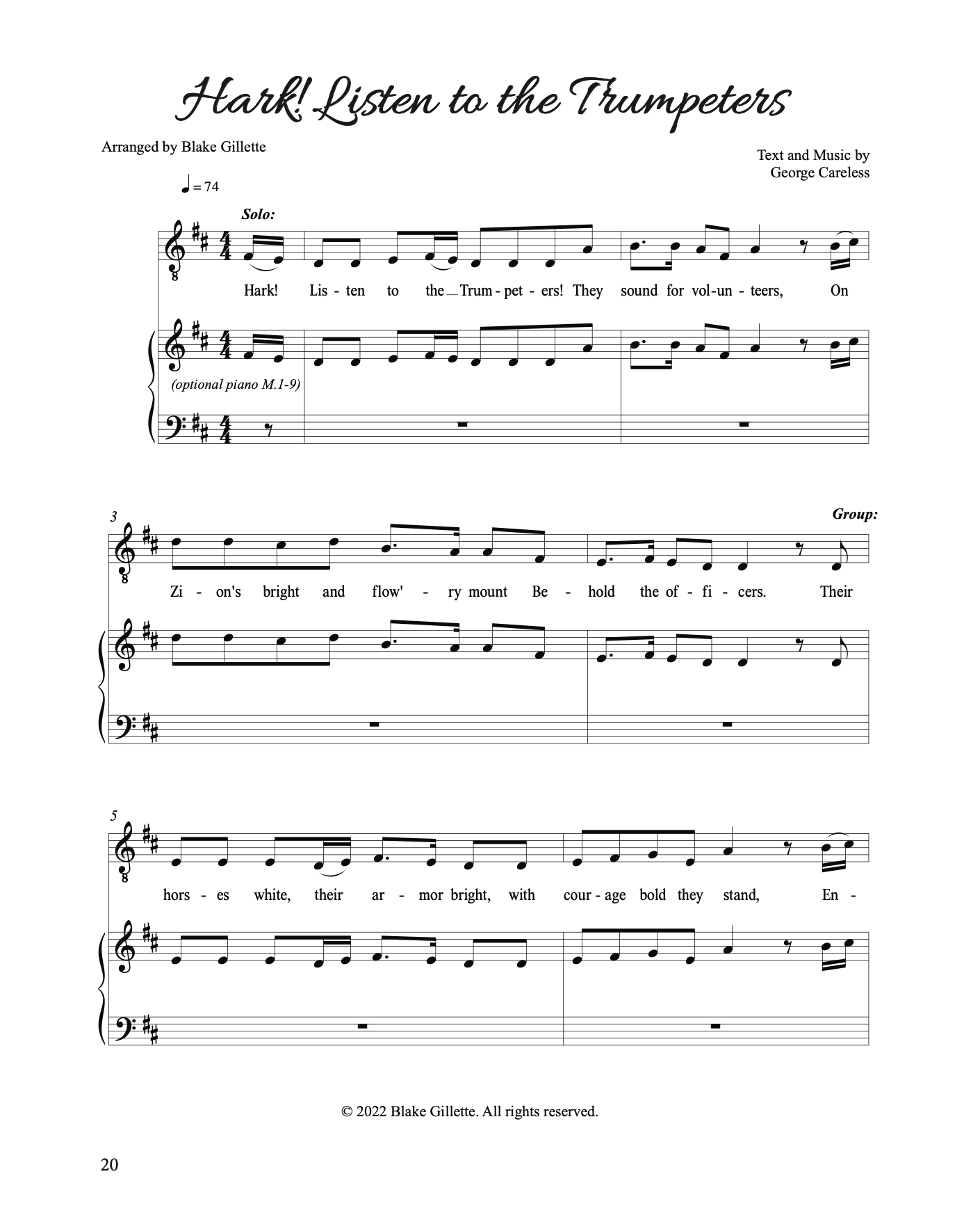 Hark! Listen to the Trumpeters - Sheet Music - Download (from 