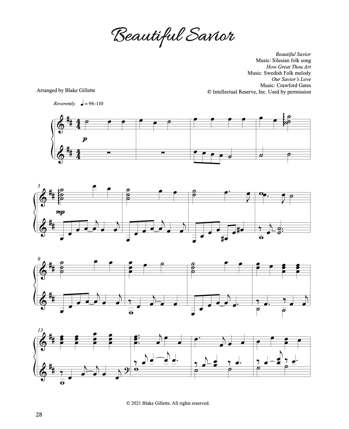 Beautiful Savior - Sheet Music - Downloads (from 