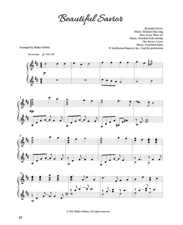 Beautiful Savior - Sheet Music - Downloads (from "Zion" by Blake Gillette)