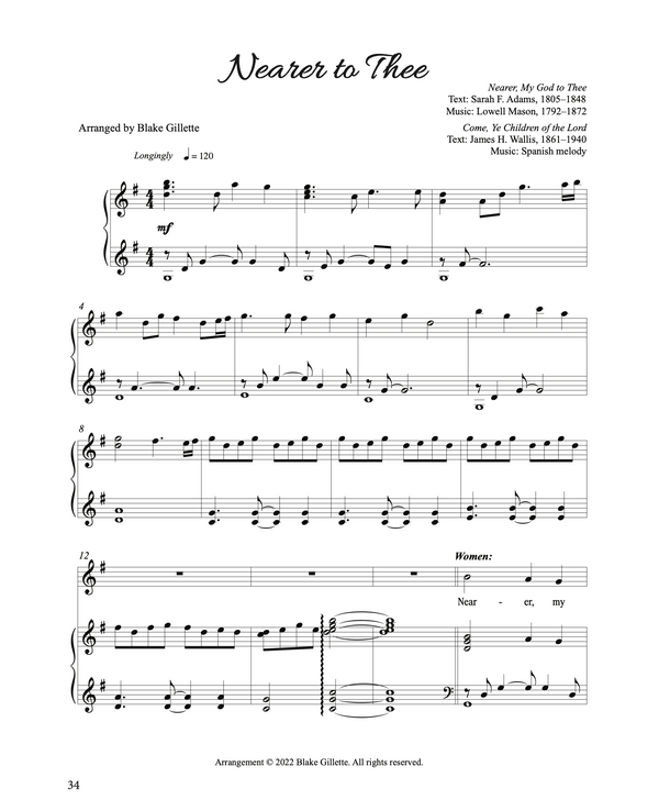 Nearer to Thee - Sheet Music - Downloads (from "Zion" by Blake Gillette)