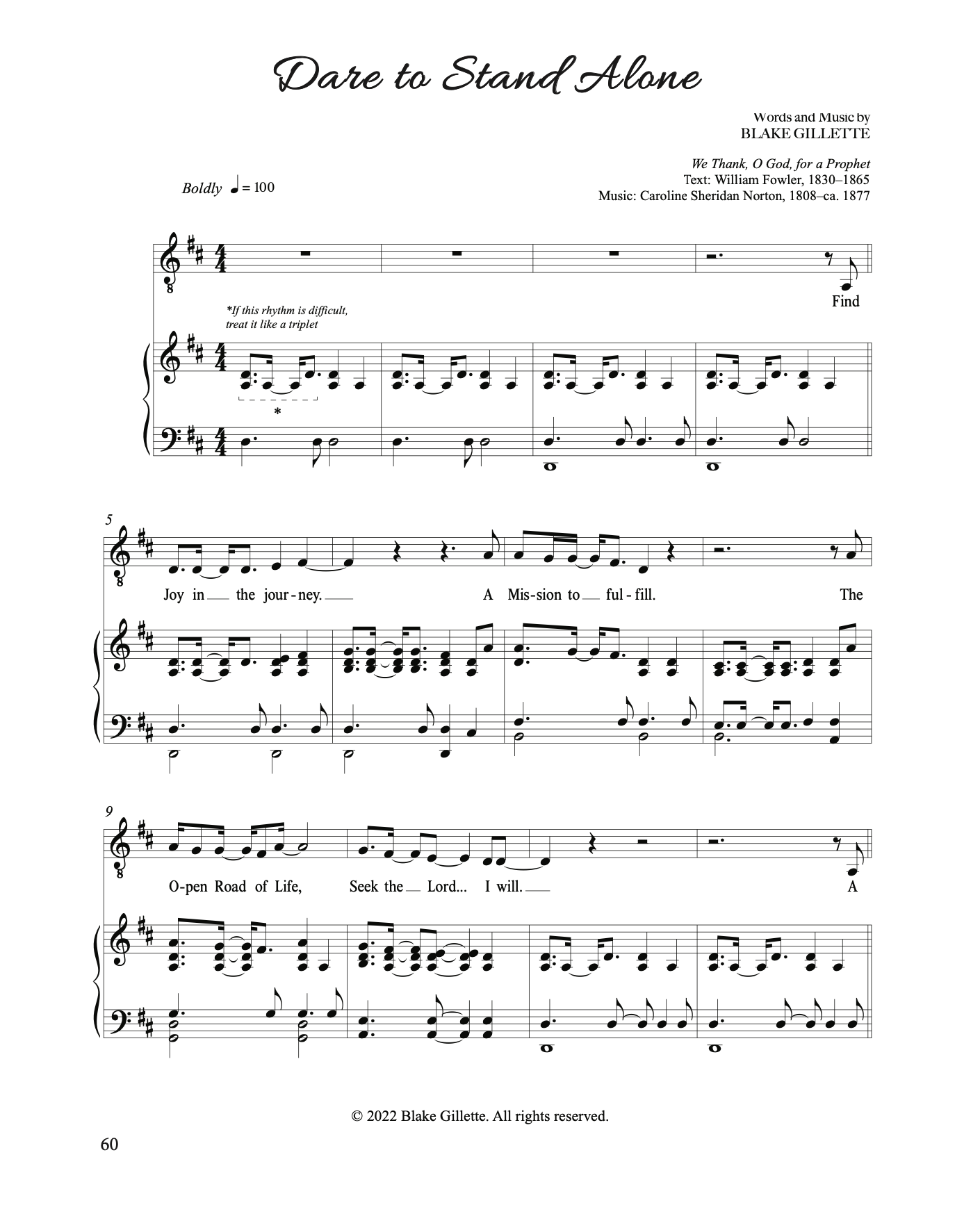 Dare to Stand Alone - Sheet Music - Downloads (from 