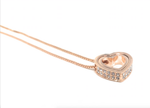 Heart Necklace - Rose Gold - Swarovski Crystal