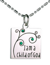 I Am A Child of God - Necklace - Green - Emerald
