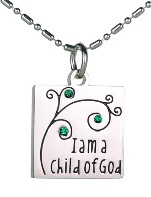 I Am A Child of God - Necklace - Green - Emerald
