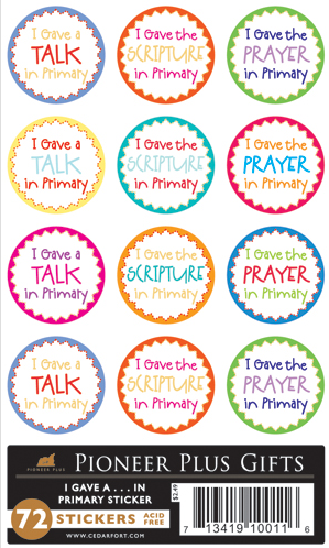 I Gave A Talk, Scripture or Prayer in Primary - Stickers