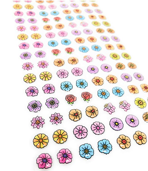 Flower Power 288 Piece (144 Pair) Stick-on Earrings