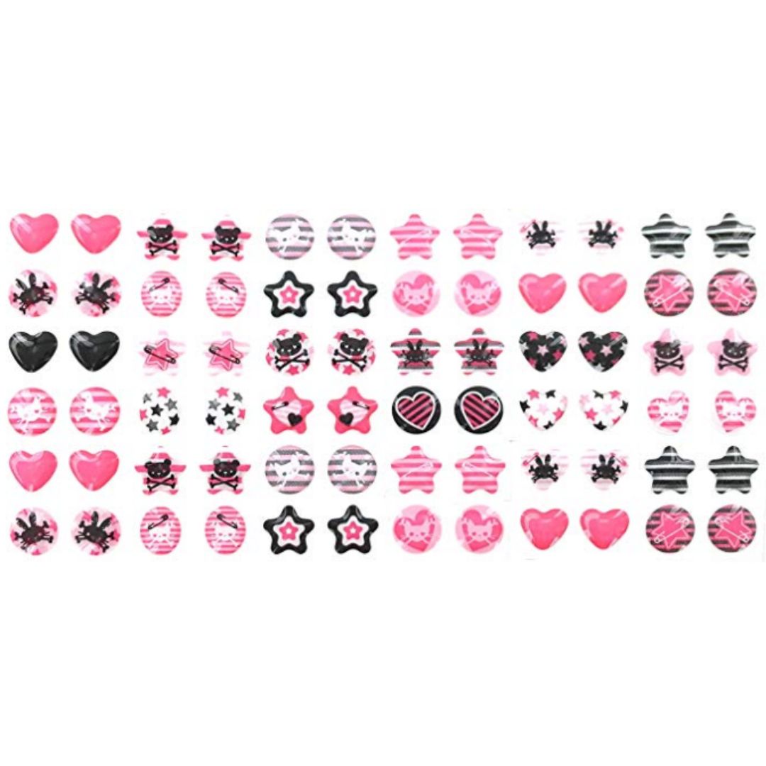 Punk Party 288 Piece (144 pair) Pair Stick-on Earrings