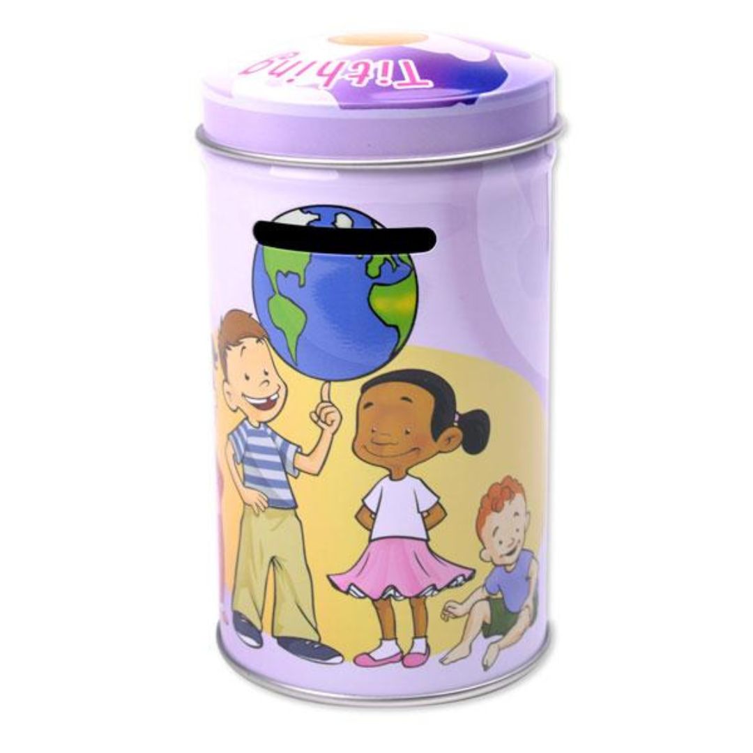 Tithing - Tin Bank - Girl - Round - Cedar Fort Publishing & Media
