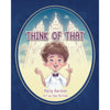 Book cover of 'Think of That' featuring an illustration of a child with a temple in the background.