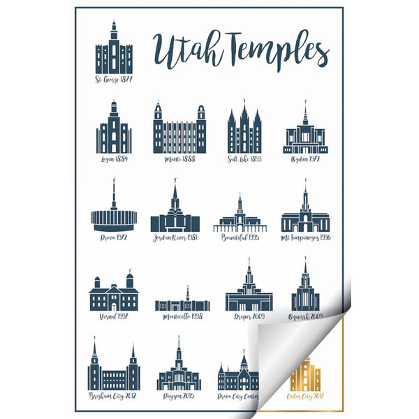 Utah Temple Poster - Scratch-off - Cedar Fort Publishing & Media