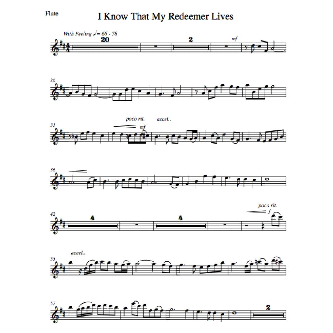 I Know That My Redeemer Lives (Flute Only) - Sheet Music - Download