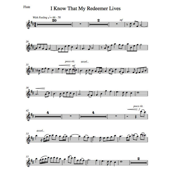 I Know That My Redeemer Lives (Flute Only) - Sheet Music - Download