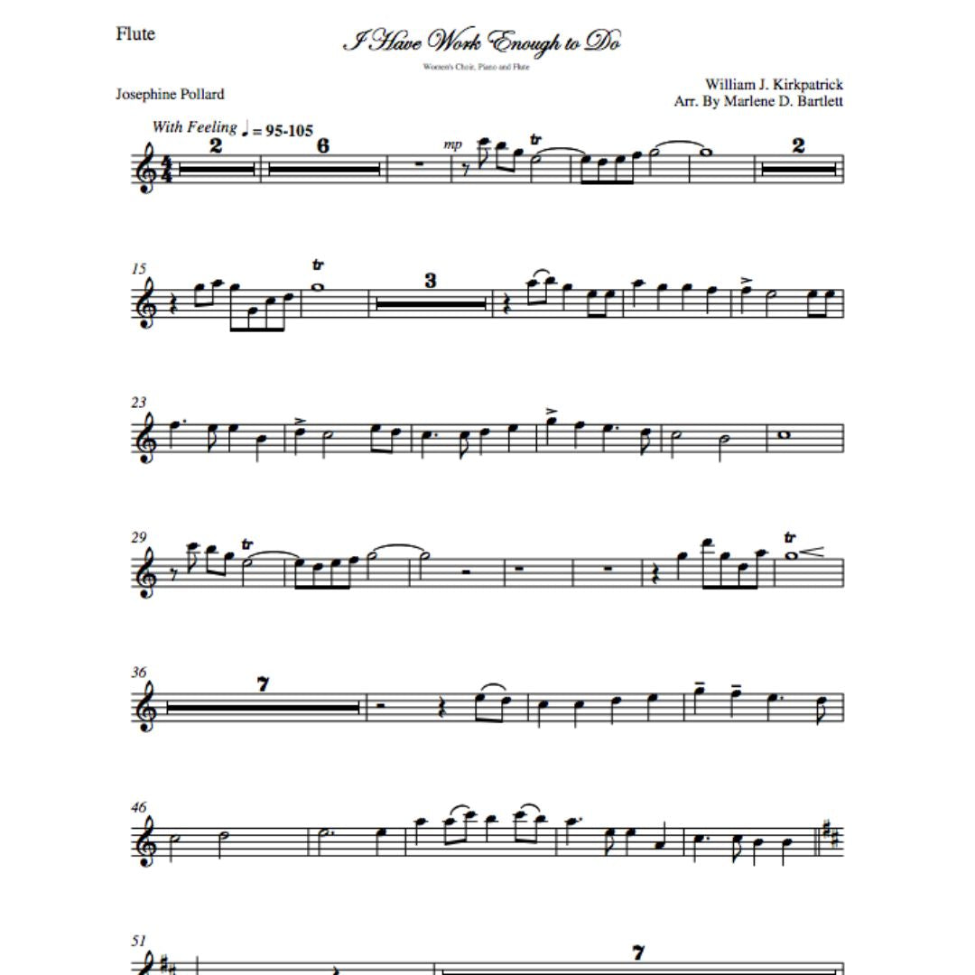I Have Work Enough To Do (For Piano and Flute) - Sheet Music - Download