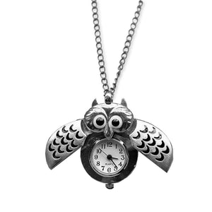 Owl - Watch & Necklace - Silver