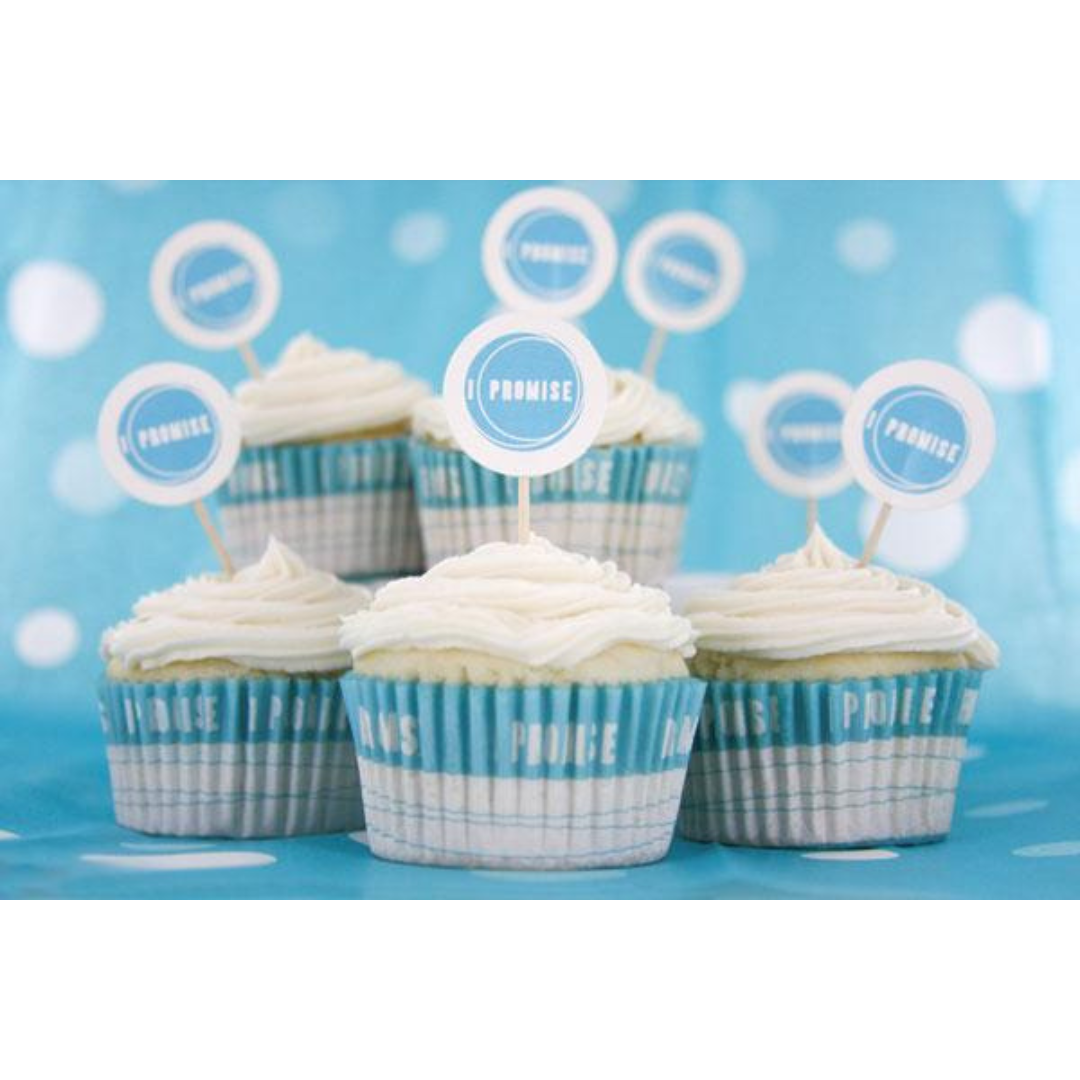 I Promise - Baptism - Cupcake Liners - Blue - Cedar Fort Publishing & Media