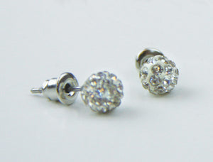 F933, R512 Baptism Earrings-White Sparkle