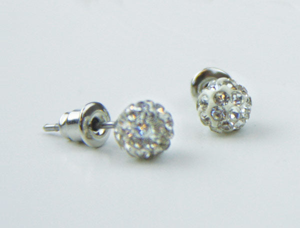 F933, R512 Baptism Earrings-White Sparkle
