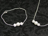 F934, F953 Baptism Necklace Bracelet Set-Whit Spkle