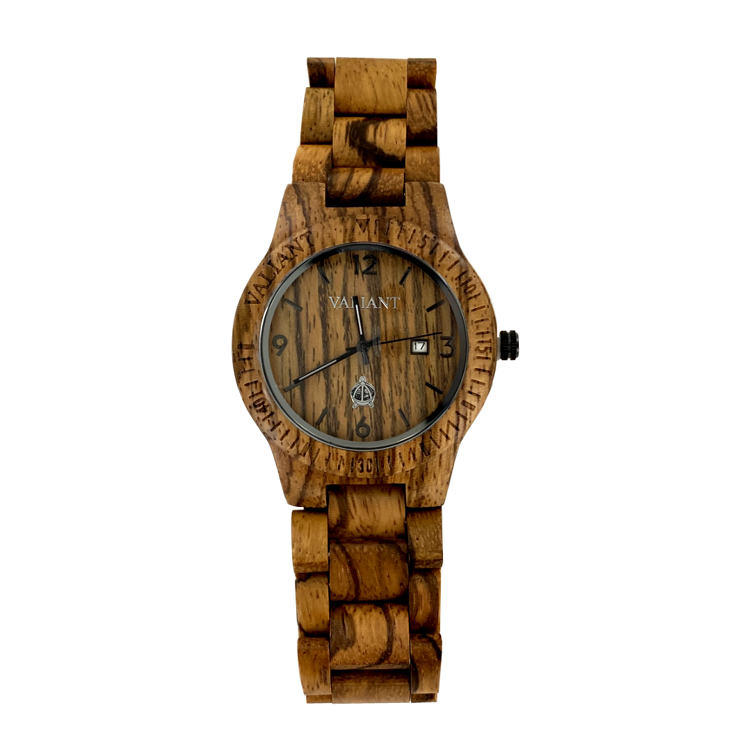 Valiant Men's Wooden Watch - Zebra Wood
