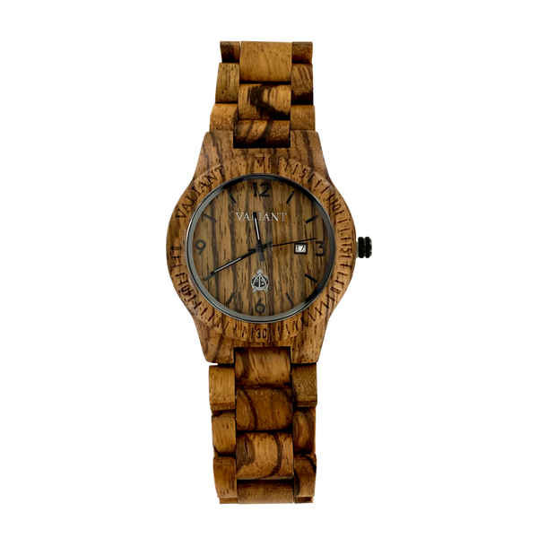 Valiant Men's Wooden Watch - Zebra Wood