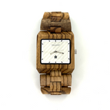 Valiant Men's Wooden Watch - Zebra Wood (White)