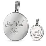 Charity Is: Silver Pendant, Engrave-able