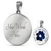 Eyes to see and ears to Hear Blue Flower Pendant Necklace