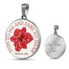 Eyes to see and ears to hear Red Flower Pendant