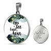 Eyes to see and ears to hear Green Watercolor Pendant Necklace