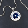 Eyes to see and ears to Hear Blue Flower Pendant Necklace