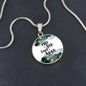 Eyes to see and ears to hear Green Watercolor Pendant Necklace