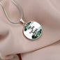 Eyes to see and ears to hear Green Watercolor Pendant Necklace