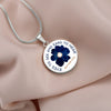 Eyes to see and ears to Hear Blue Flower Pendant Necklace