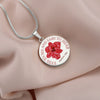 Eyes to see and ears to hear Red Flower Pendant