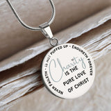 Charity Is: Silver Pendant, Engrave-able