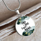Eyes to see and ears to hear Green Watercolor Pendant Necklace