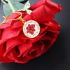 Eyes to see and ears to hear Red Flower Pendant